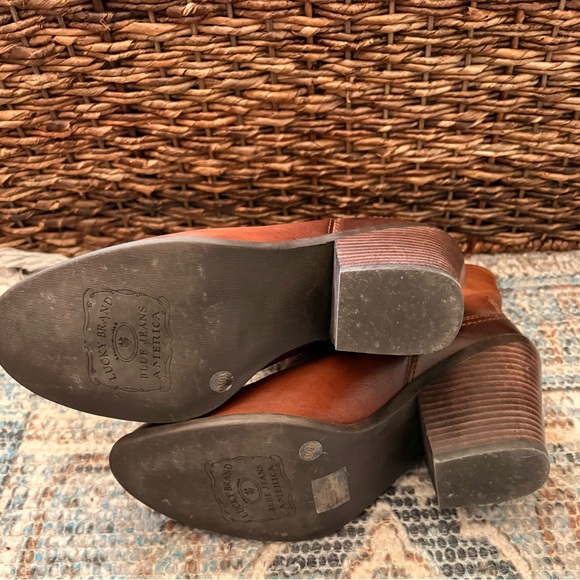 Lucky Brand Brown Leather Ankle Western Booties - Picture 5 of 7